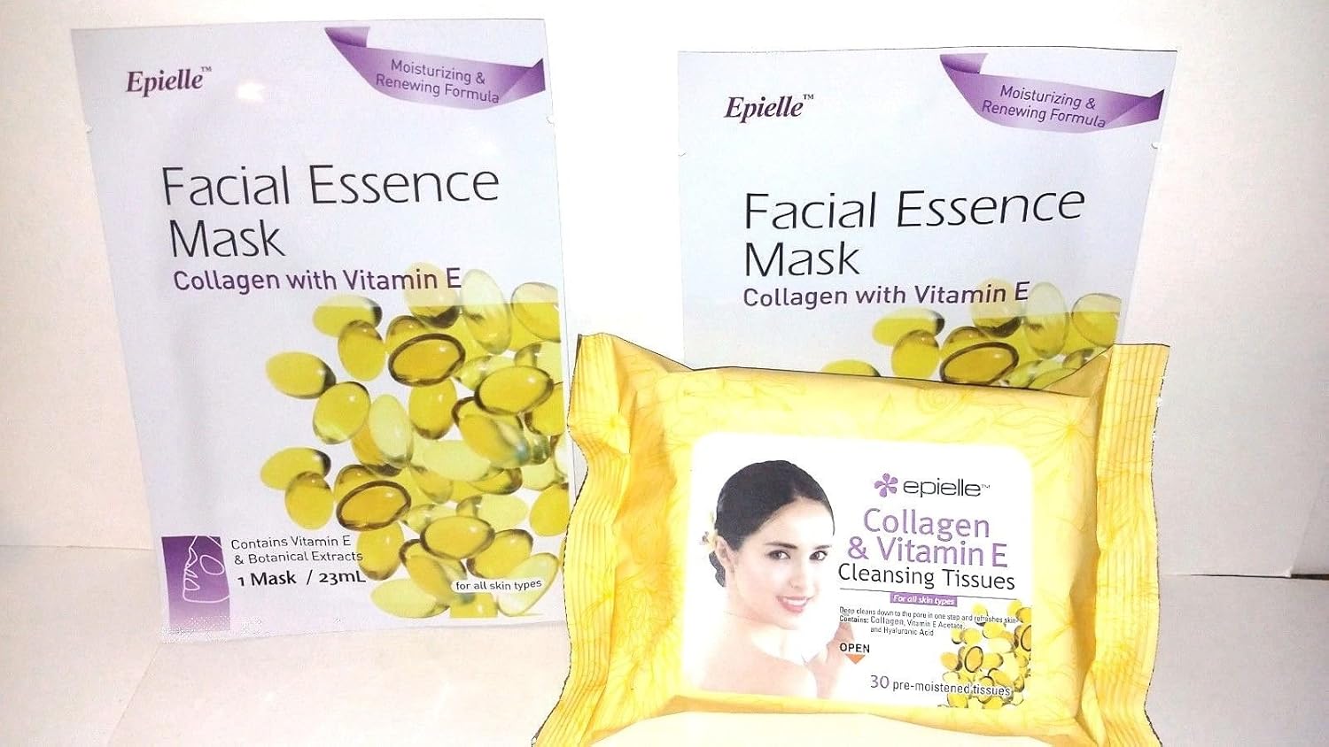 Buy 1 EPIELLE COLLAGEN & VITAMIN E CLEANSING TISSUES & 2 FACIAL