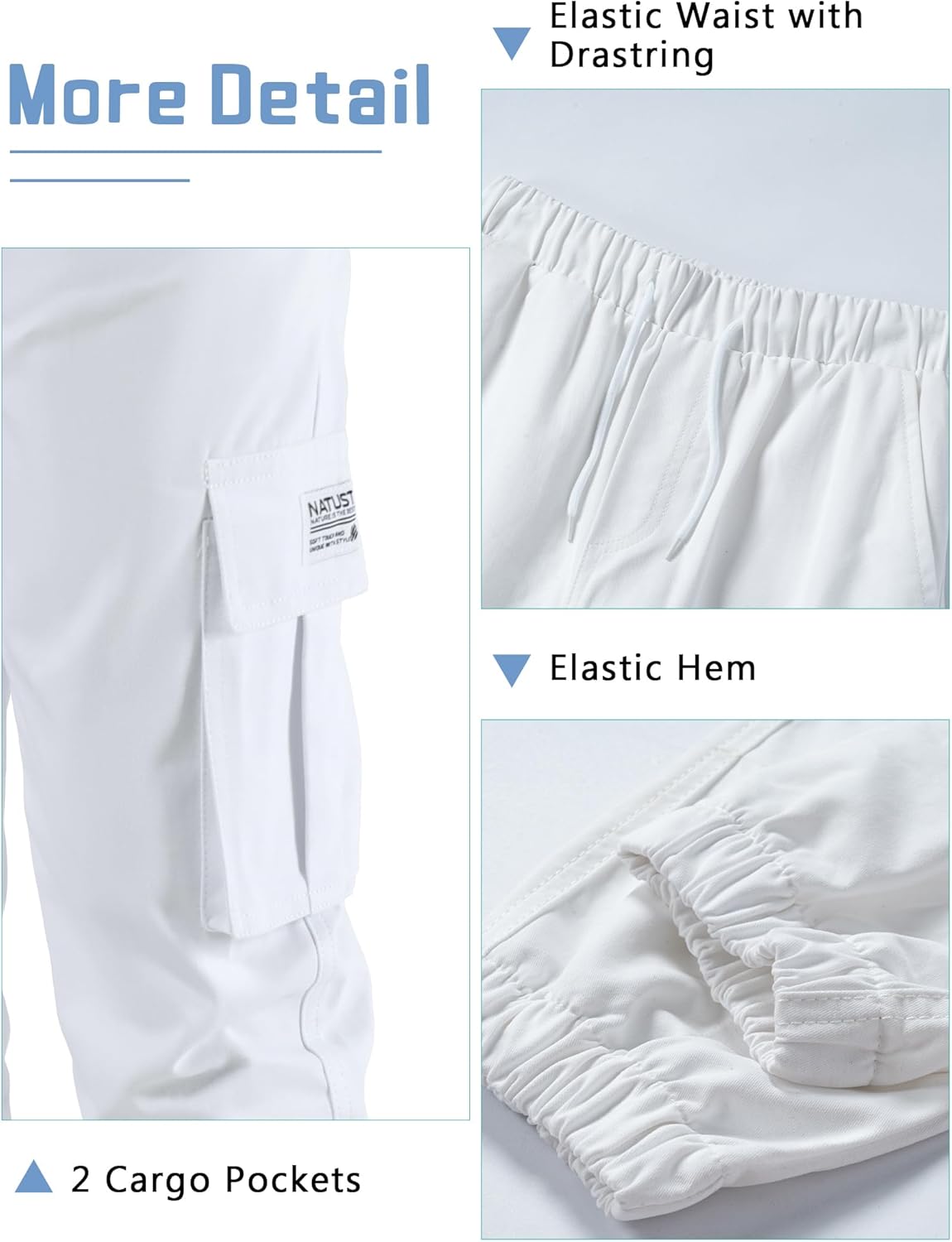 Boys Cargo Joggers Drawstring Jogging Pants Kids Elastic Waist Trousers 5-14 Years - Image 3