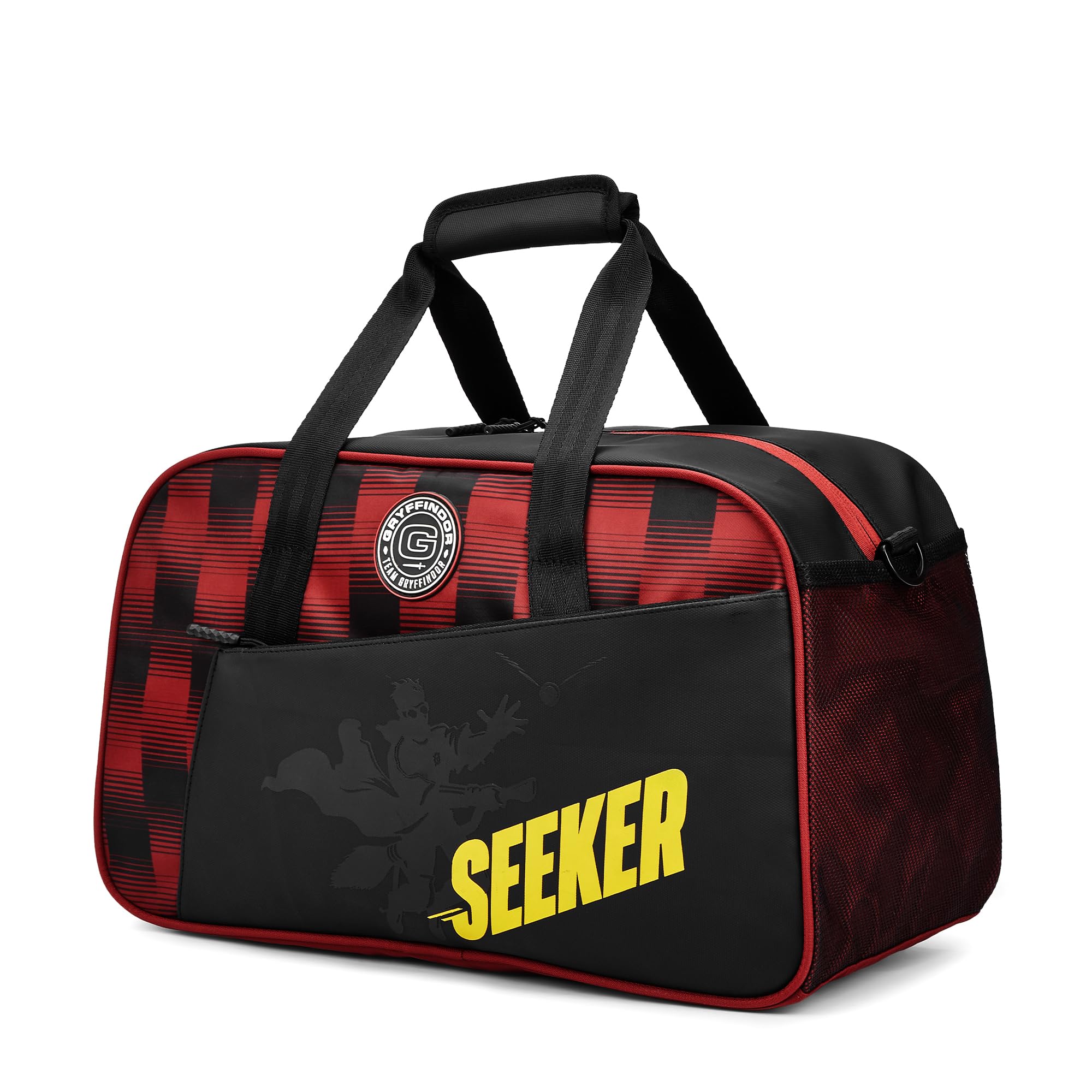 nasher miles Harry Potter Seeker Gryffindor Duffle Bag | 25L Polyester Carry-On Luggage | Travel Bag | Weekender Bag with Shoe Compartment | Ideal for Men, Women, Boys, Girls (Red Black)-picture-32