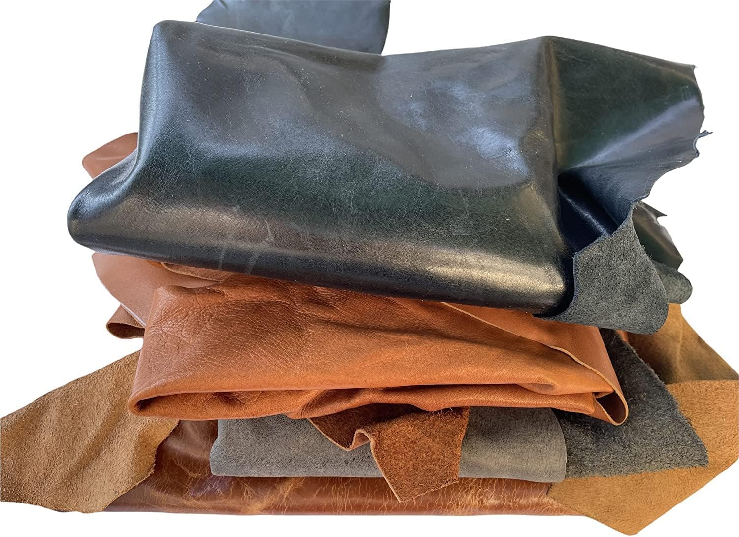 M2A Real Cowhide Genuine Leather Scraps for Crafting from High-end Boutique Furniture Maker (No Snakeskin) for Upholstery, Arts & Crafts, Wallets – Excellent Quality - 10 lbs Assorted Colors