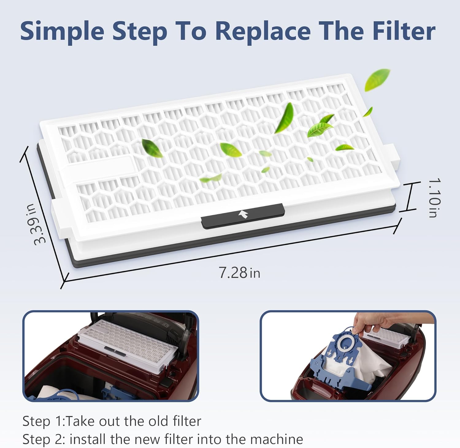 4 Packs HEPA Replacement Filters Compatible with Miele AirClean SF-HA 50 Filter for Vacuum Model S4, S5, S6, S8, S8000, S8999, S6000, S6999, S5000, S5999, S4000, S4999, Complete C2 & C3