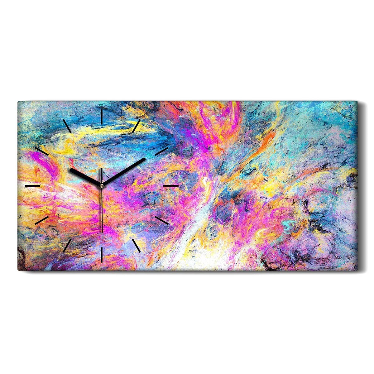 Horloge sur toile abstraite pour créer un salon moderne et calme
