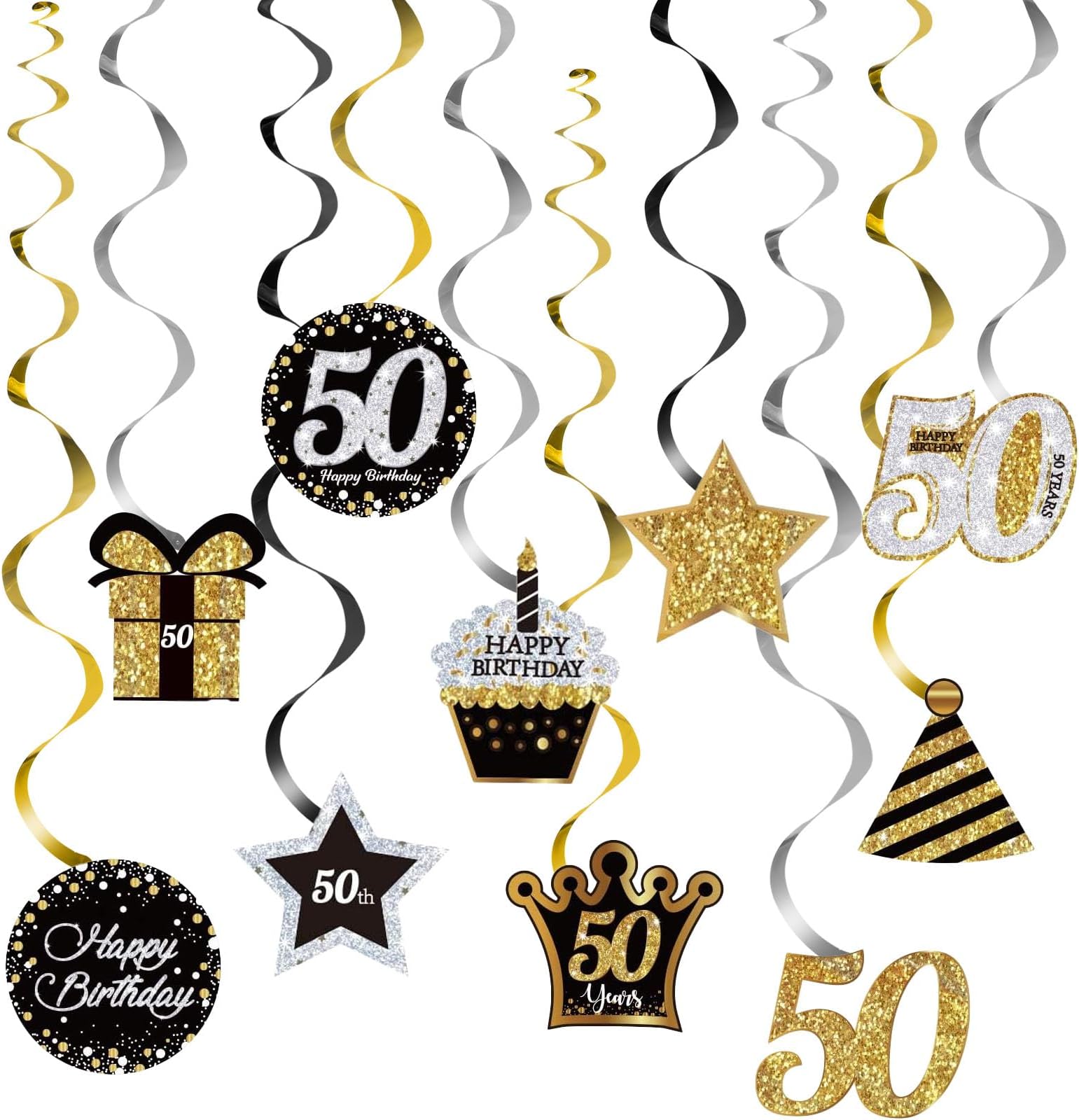 Blulu 30 Pcs 50th Birthday Party Decorations for Men Women