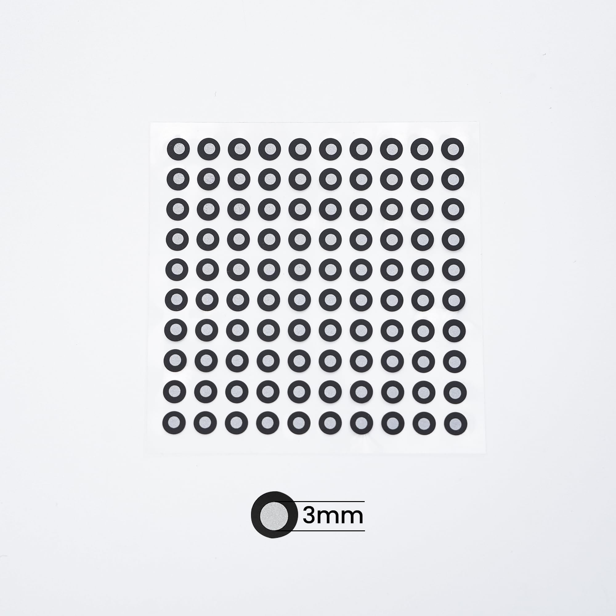 3.0mm 3D Scanner Dots for Accurate Tracking, 3D Scanning Markers Points High Reflective Markers for 3D Scanners, Sticking on Featureless, Small Objects, 500 Points