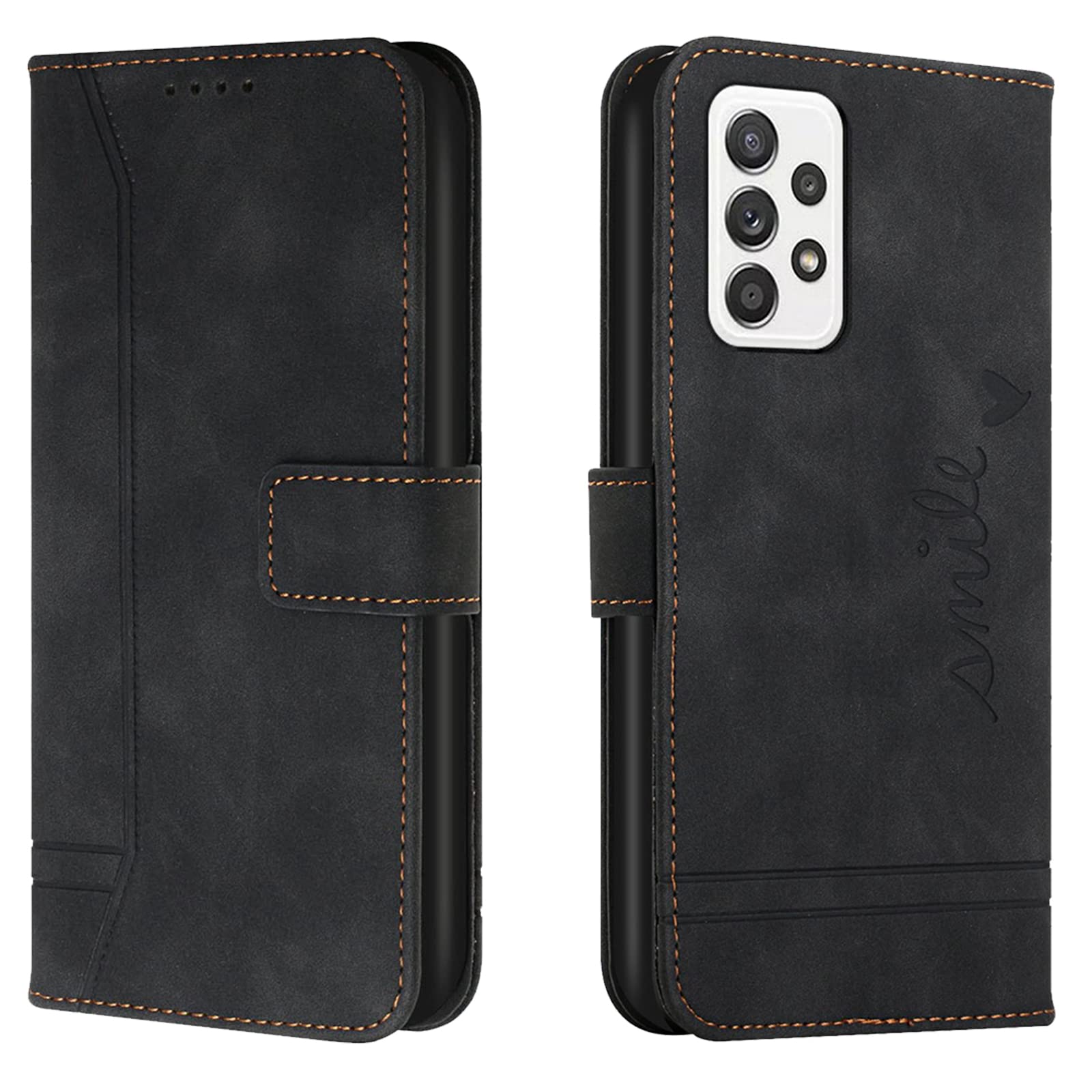 Cover Per Galaxy A72 4G/5G In Pelle PU Con Portafoglio E Slot Per Schede – Bravoday, Pratica E Resistente (Nero) - 3