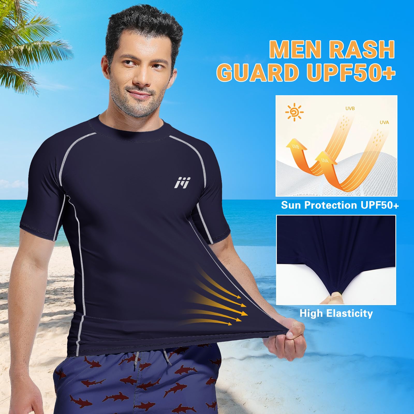 MEETWEE Camiseta Natación Hombre UV UPF 50+ Manga Corta Larga Rash Guard Protección Secado Rápido Surf Verano