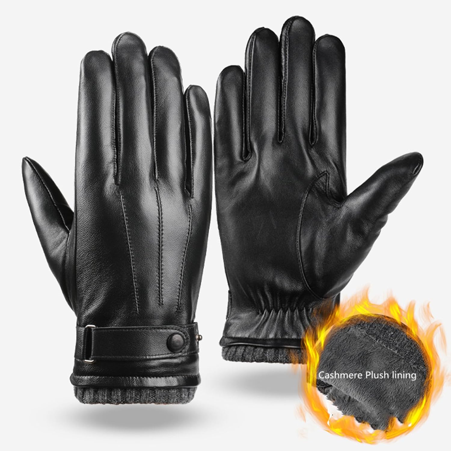 Winter Leather Gloves for Men Women Genuine Sheepskin Leather Gloves Thermal Touch Screen Glove Cycling Driving Glove - Image 6