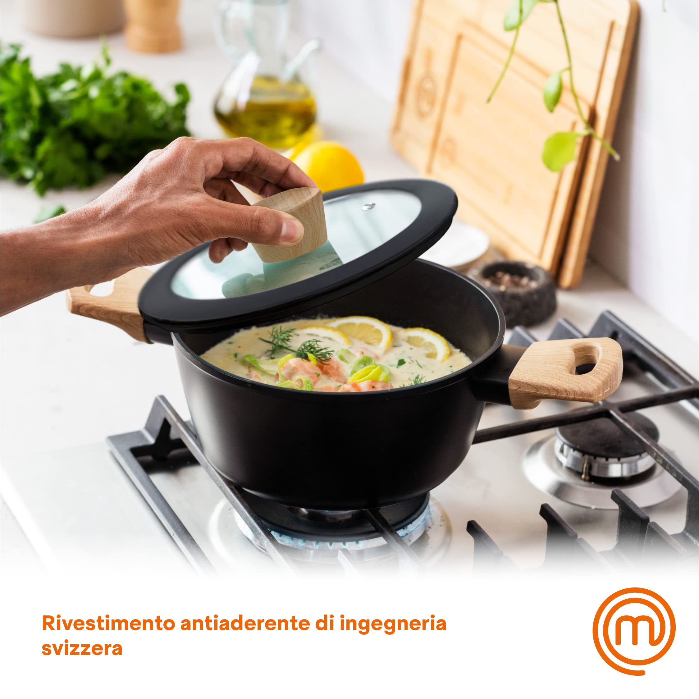 Amazon.com: MasterChef Stock Pot with Lid 20cm Non Stick Casserole