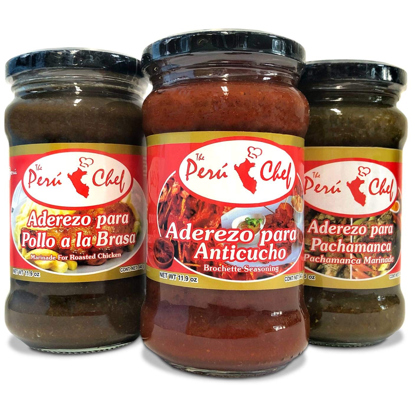 Peruchef Aderezo Peruano para Pollo, Pachamanca & Anticucho | Peruvian 3 Marinade Combo