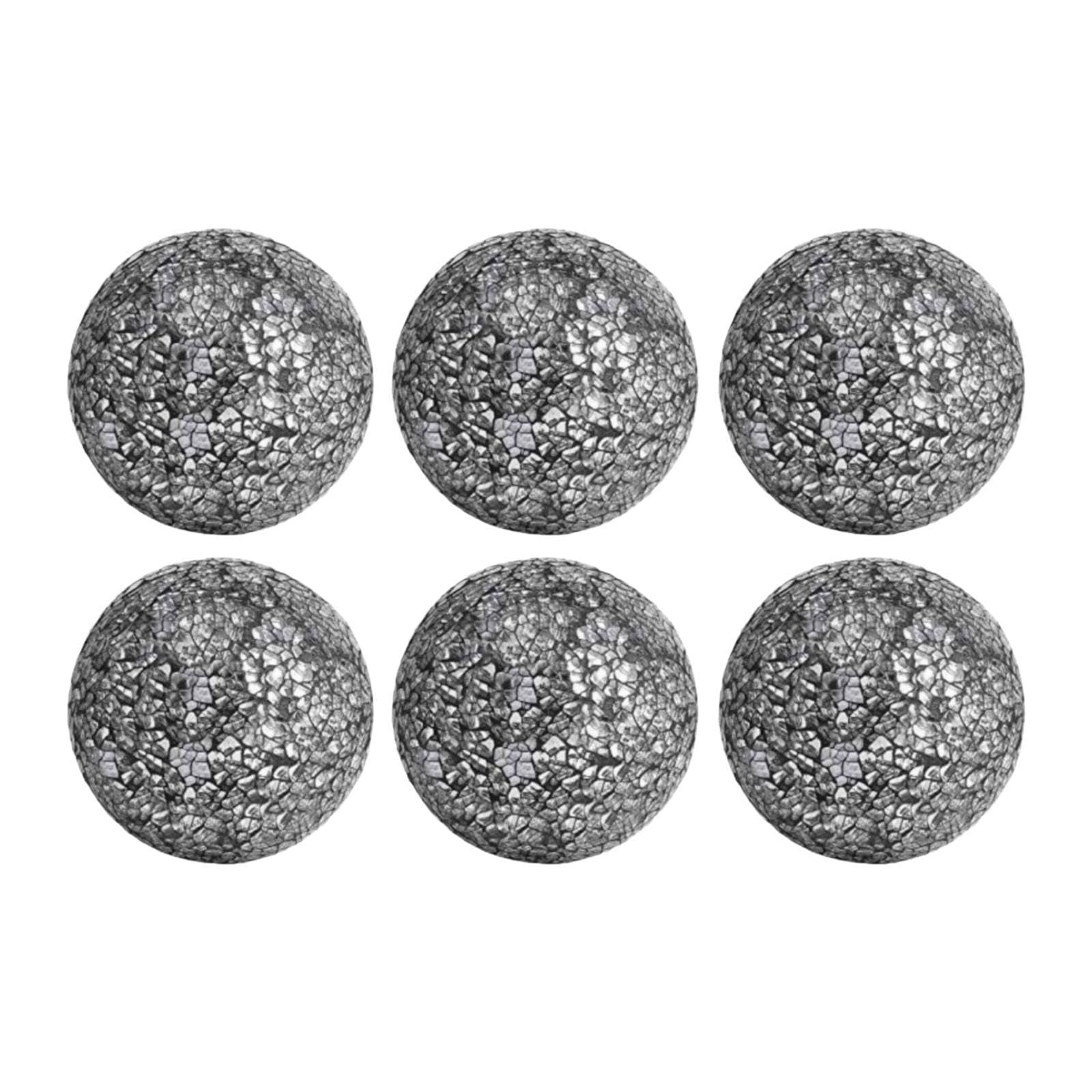 Bolas de vidrio craquelado LOVIVER de 8 cm en negro y plata para decoracion de mesas