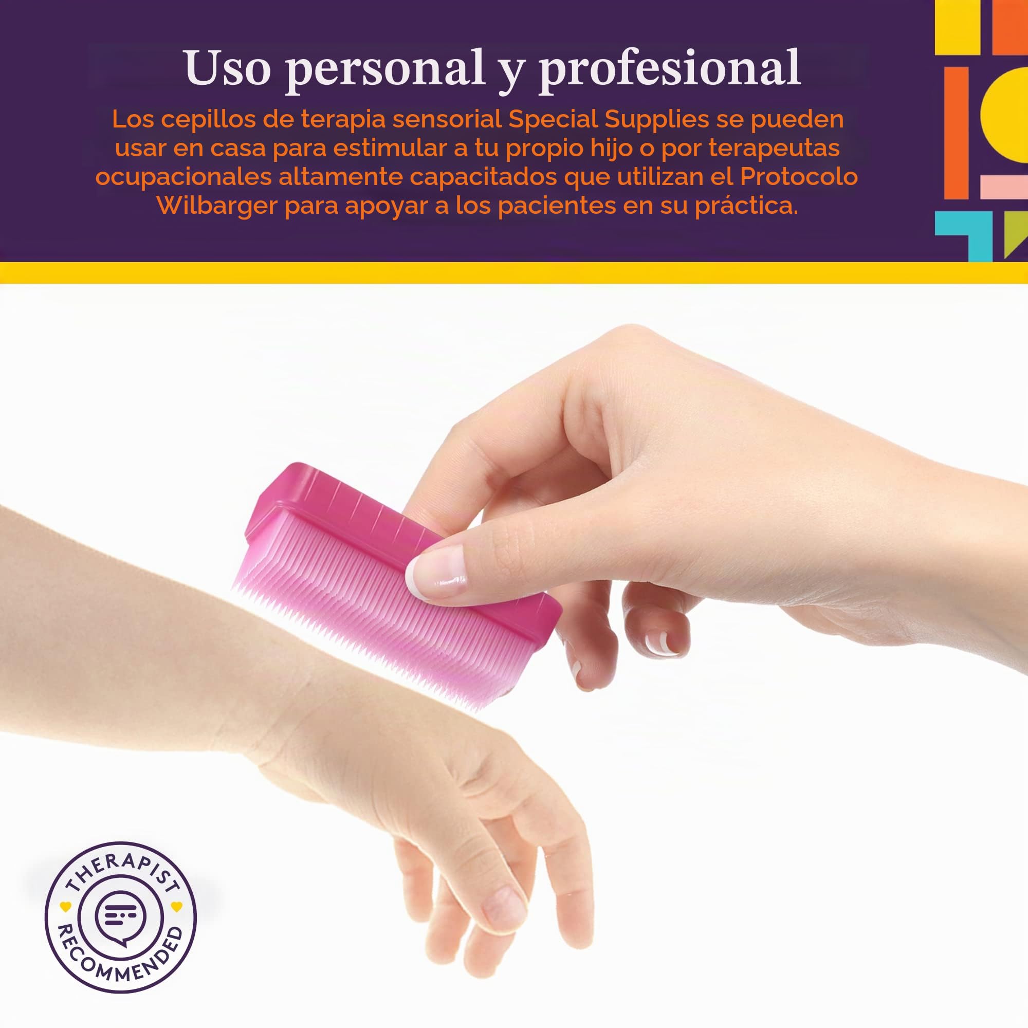 Special Supplies Cepillo sensorial para terapia terapéutica para cepillado ocupacional y sensorial, herramientas estimulantes y calmantes para niños y adultos, cerdas suaves y flexibles, sin látex