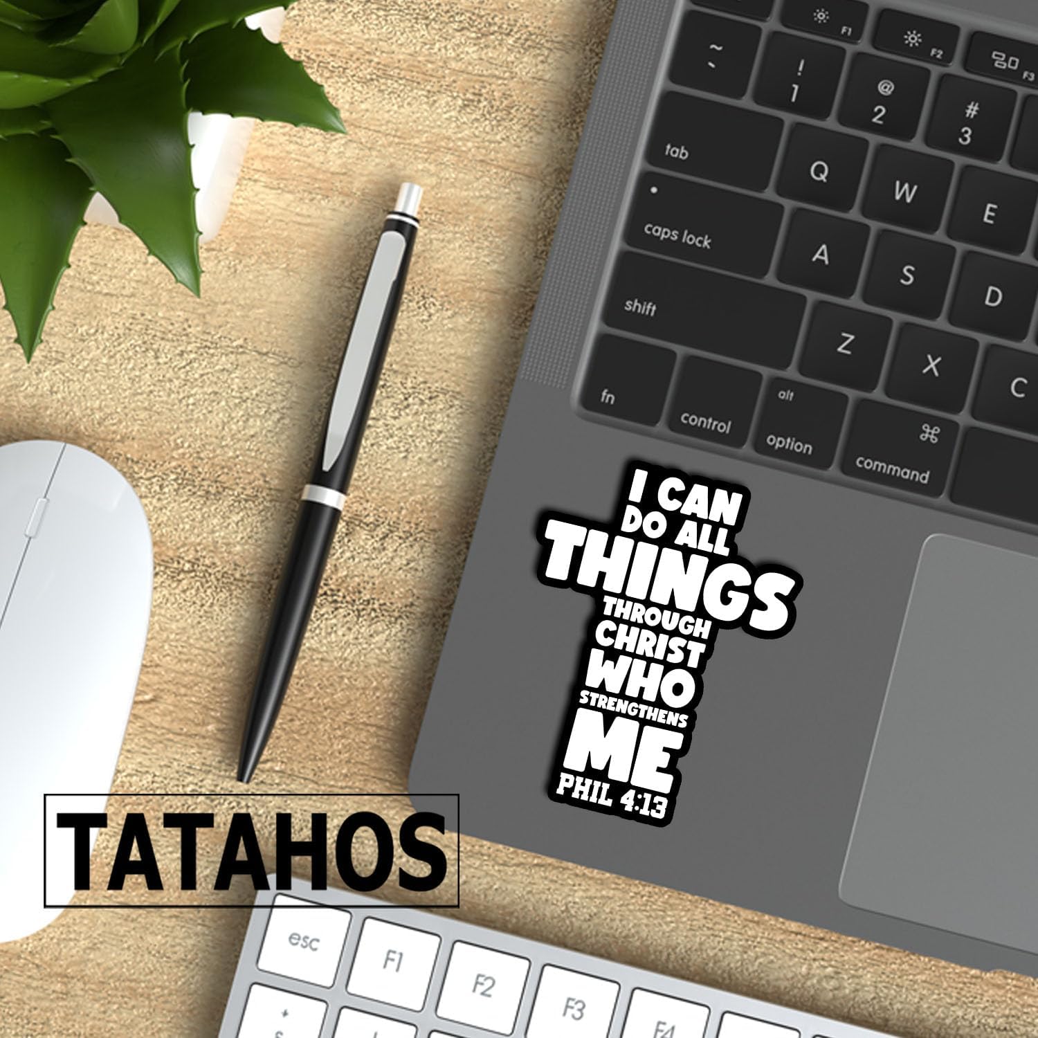 (3Pcs) Christian Cross Sticker – I Can Do All Things Through Christ Who Strengthens Me – Philippians 4:13 Vinyl Decal for Laptop, Water Bottle, Bible, Journal – Religious Gifts – Gifts Mother 3"x2.5" - Image 5