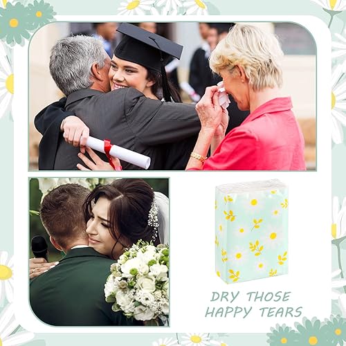 Miniatura 7 de Pañuelos faciales con diseño floral, pañuelos de bolsillo a granel, paquetes de pañuelos de 3 capas, pañuelos suaves de tamaño de viaje, pañuelos