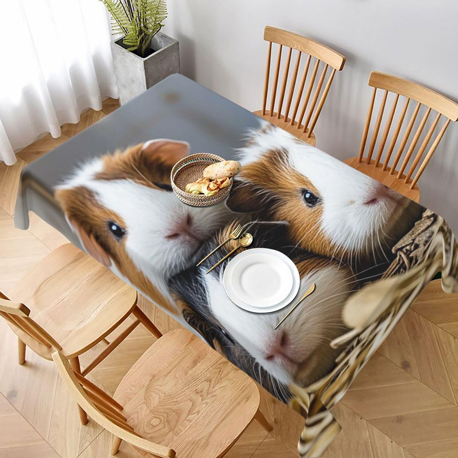 MXDLKSWPOH Table Cloths for Rectangle Tables 152x228 cm Waterproof Farmhouse Table Cloth guinea pigs Tablecloths Washable Wrinkle Free Table Cover for Dining Table Weddings Events Party Buffet