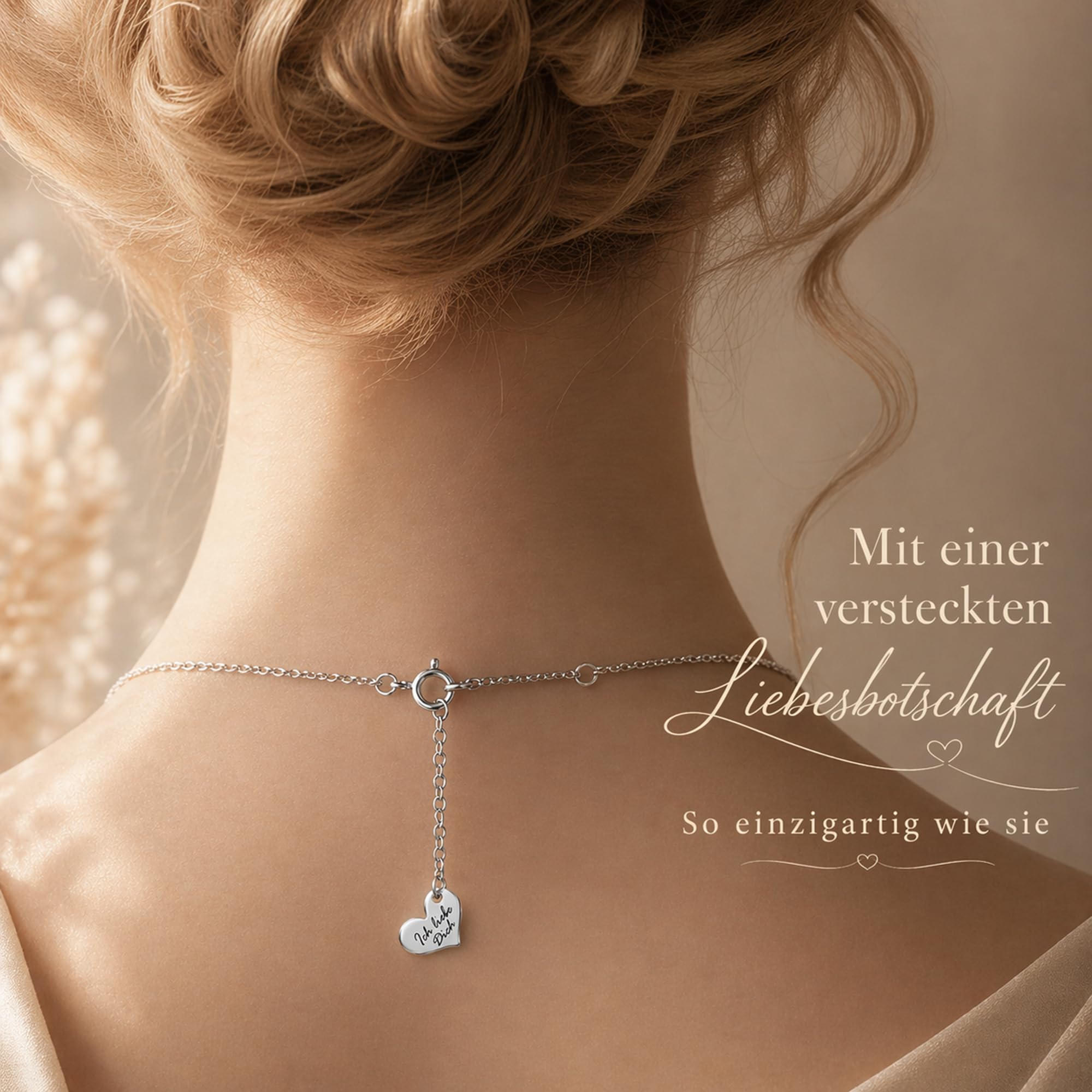 Herzkette Damen 925 Sterling Silber, Halskette mit Herz Anhänger und Zirkonia, Kette Geschenk für Frauen Freundin, Zusatzherz Ich liebe Dich, inkl. Schmuckdose und Geschenktasche