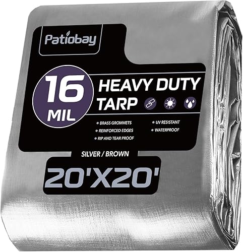 Miniatura 19 de Lona 6x8 pies, 10 mil lonas impermeables resistentes con ojales cada 23.6", lona de plástico gruesa, resistente a los rayos UV y al desgarro