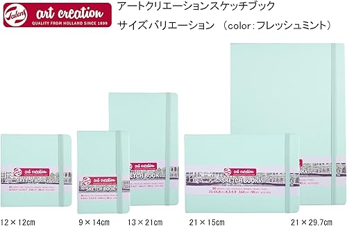 Miniatura 5 de Tarence T9314-035M Art Creations Cuaderno de bocetos, cuaderno de dibujo, 8.3 x 5.9 pulgadas (8.3 x 5.9in), menta fresca, Grosor 4.9 ozpies
