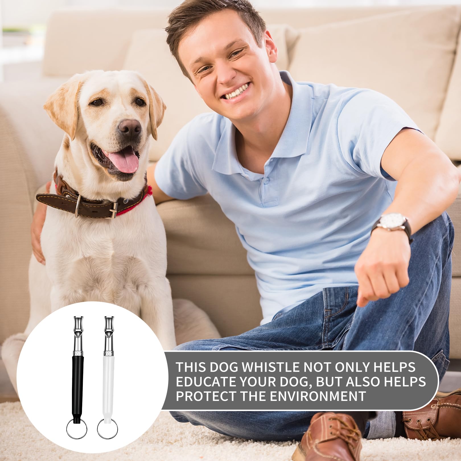 2 Pièces Sifflet Ultrason Chien,Anti Aboiement Collier Agression de Exterieur Fugue Sifflet Chiens Repulsif et Ultrasons Chat Grand Sifflets Femme,pour Pet Promenade Sauvetage Whistle Harnais