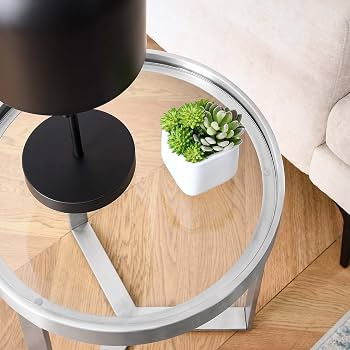 Amazon｜Modway リレー ガラスとメタルのアクセントサイドテーブル