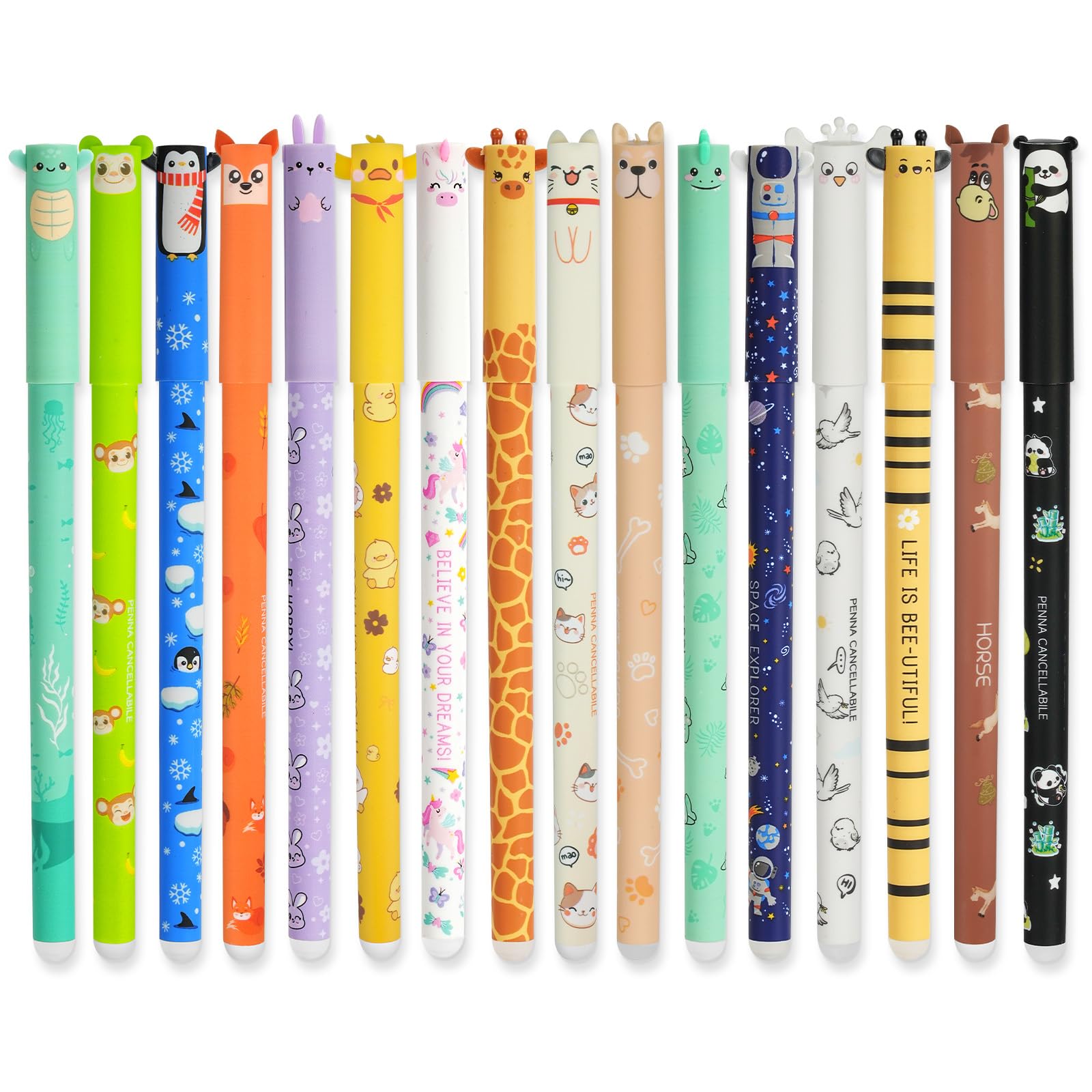 AUAUY 16 Pcs Erasable Gel Pens with Thermosensitive Erase Ink, 0.7mm Tip