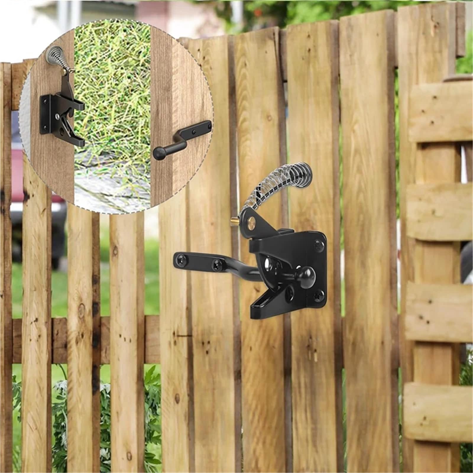 Regulowany zatrzask do bramy, 10 zestawów ze sznurkiem do ciągnięcia linki, sprężynowy otwieracz do drzwi do 6-15 cm, metalowe/drewniane ogrodzenia, idealny dla bezpieczeństwa i wygody ogrodu