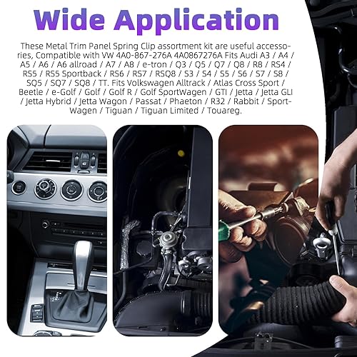 Miniatura 6 de Swipeet - Kit de 72 piezas de accesorios de protección del motor, clips de cacerola, surtido de pasadores de tuerca para VW y Audi