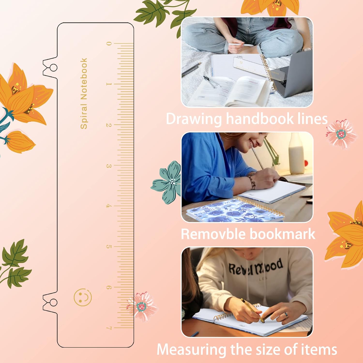 Spiral Notebook Colle Ruled Aesthetic Spiral Notebook