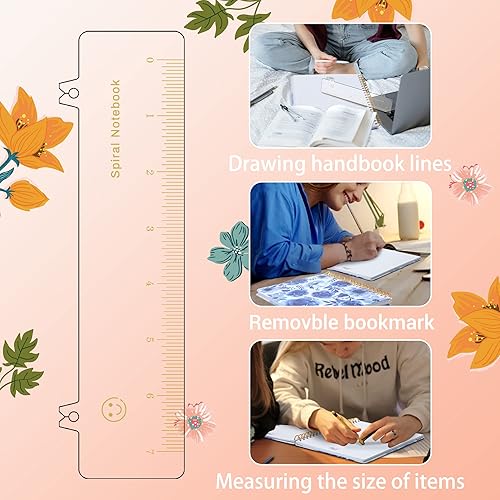 Miniatura 7 de CAGIE Cuaderno de espiral de tapa dura para mujer, 200 páginas, diario encuadernado en espiral floral con bolsillos grandes, libro de notas para