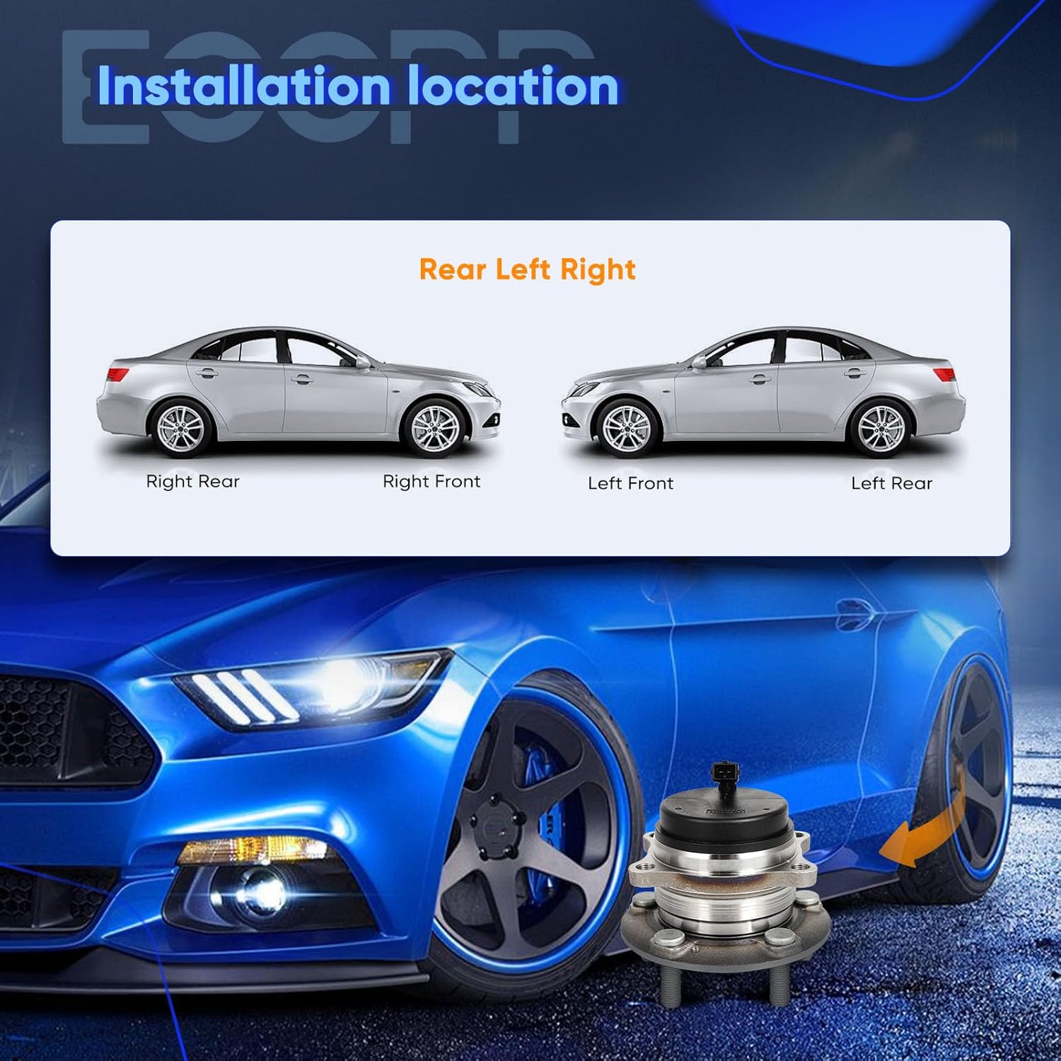 ECCPP 2 X Rear Wheel Hub Bearing for Kia Sedona 2015 2016 2017 2018-2019 512556 5 Lug