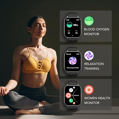 Miniatura 5 de SKG Reloj inteligente para hombres y mujeres (respuestahacer llamadas) 1.95 pulgadas Smartwatch para Android iPhone, 123+ rastreador de fitness