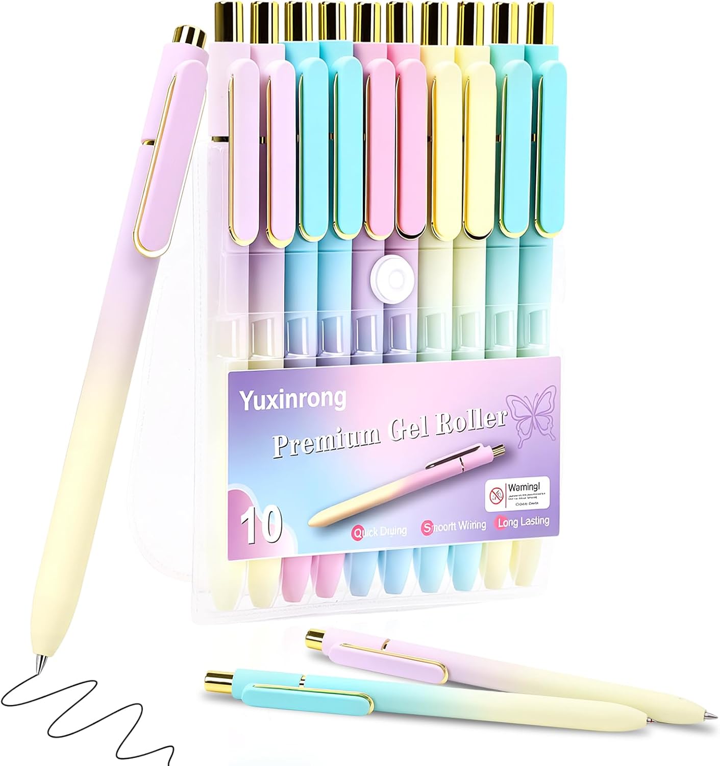 10 Pcs Black Gel Pens 0.5mm Gel Ink Pens Bulk Fine Point Pens morandi