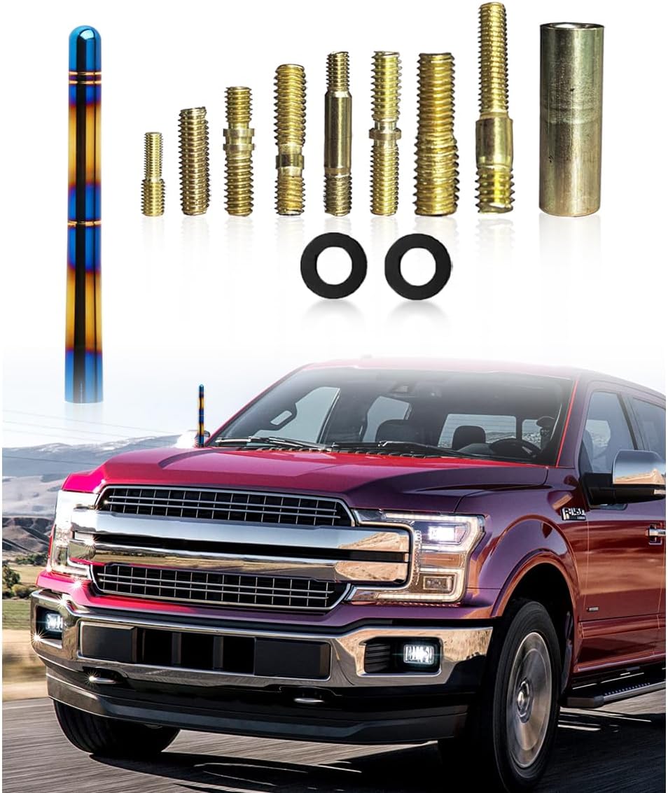 Kewucn Car Short Radio Antenna, 4.7 Inch Baked Blue