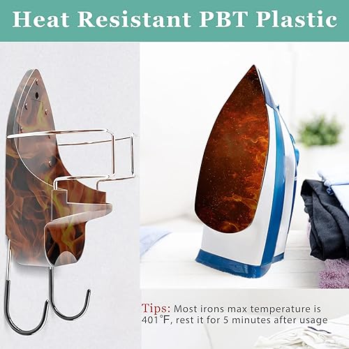 Miniatura 4 de Soporte de pared para tabla de planchar, soporte eléctrico para plancha y tabla de planchar, organizador de almacenamiento con ganchos extraíbles