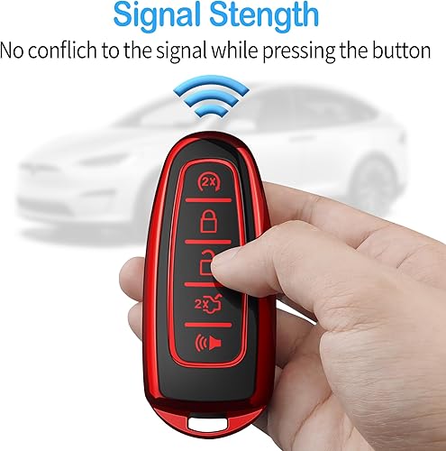 Miniatura 6 de Tukellen Funda para llavero Ford de TPU suave, protección completa, compatible con Ford C-Max Edge Escape Expedition Explorer Flex Focus Taurus