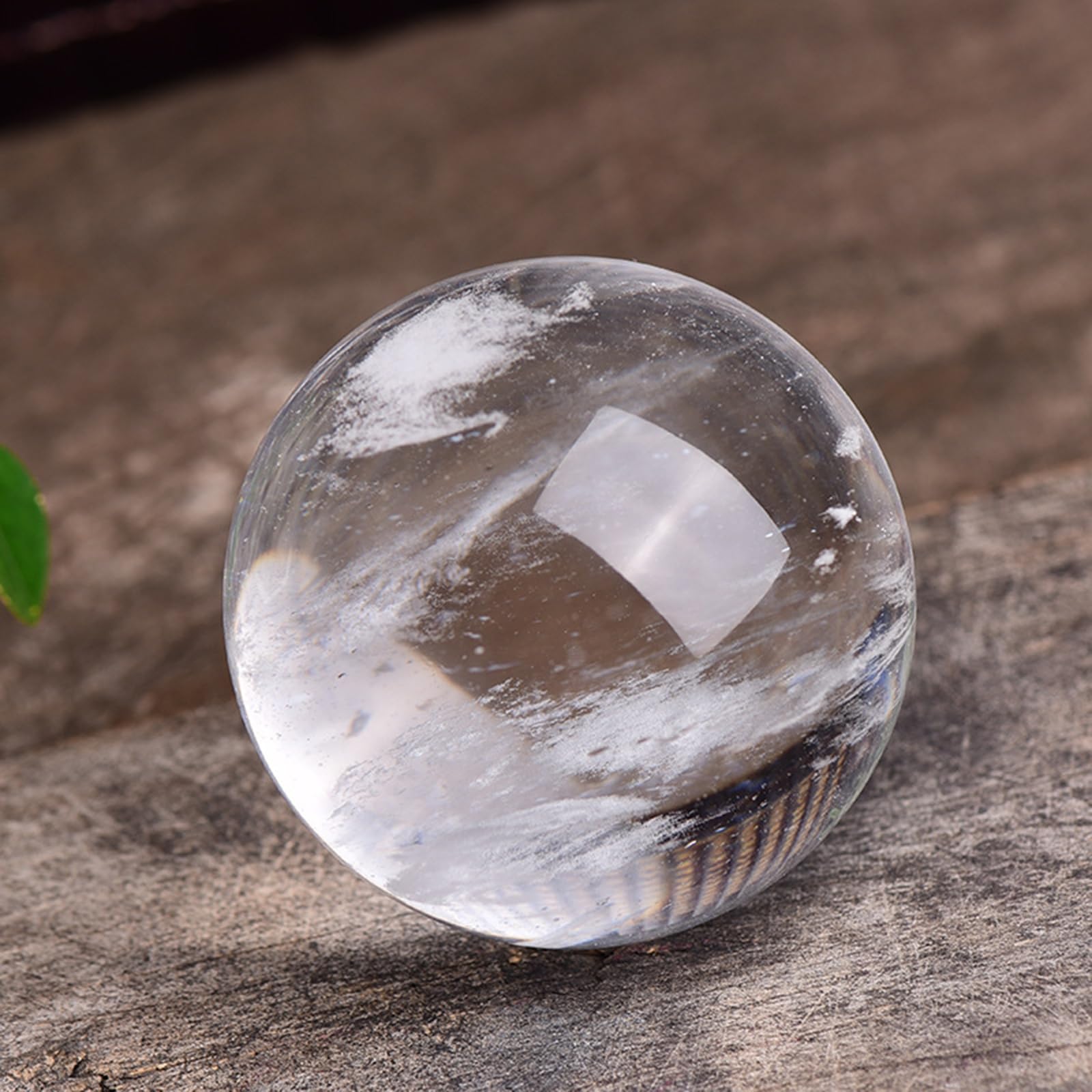 Bola de Cristal de Cuarzo Transparente Natural, Bola de Cristal, adivino, Esfera de Cristal para meditación, fotografía, decoración Familiar, brujería Feng Shui,14cm