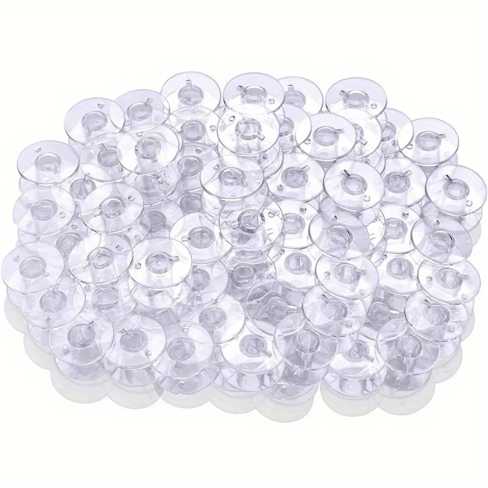 Bobinas de plástico para hilo de bordar, Bobinas de hilo 500 Uds carrete transparente máquina coser bobina plástico for el hogar