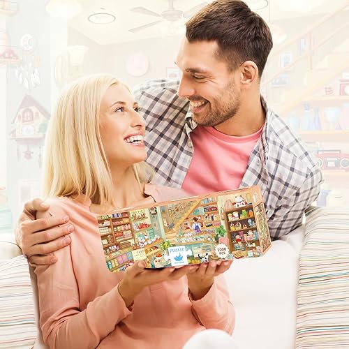 Miniatura 8 de MOMIBOOK - Rompecabezas para adultos de 1000 piezas, de Carefree Store, imagen de pintura, 29.5 x 19.7 pulgadas, elefante blanco para adultos,