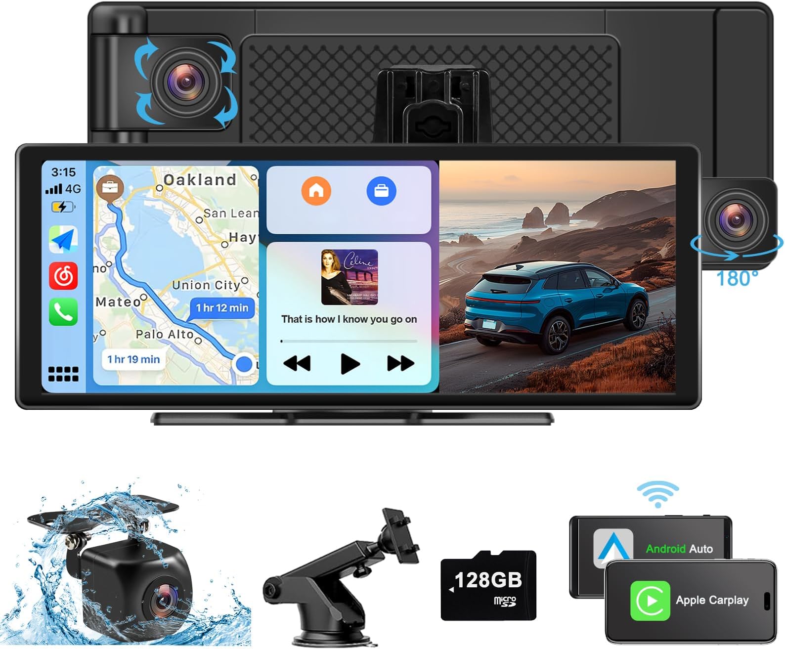 Touch Screen In-cell Da 11,26 Pollici HD Wireless Car Dash Cam - Foto 5