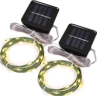 Vista 1 de Magicnight Short Mini Garden Lights Solar Powered Waterproof Fairy Lights Outdoor Garden String, Green Wire, Warm White,5m 50LEDs,2 Pack