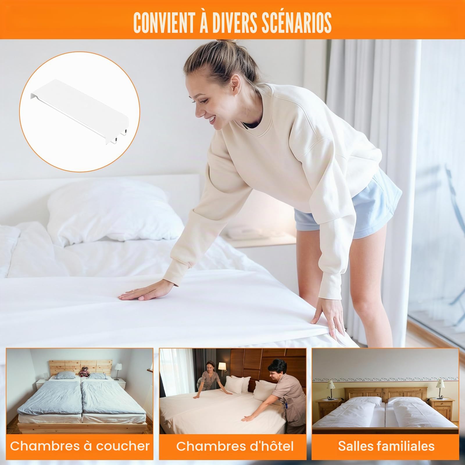 Pont d'amour pour matelas, 230 x 50 cm, pas de glissement, cale de matelas réglable avec boucle en métal, support de matelas contre les matelas pour les couples et les familles
