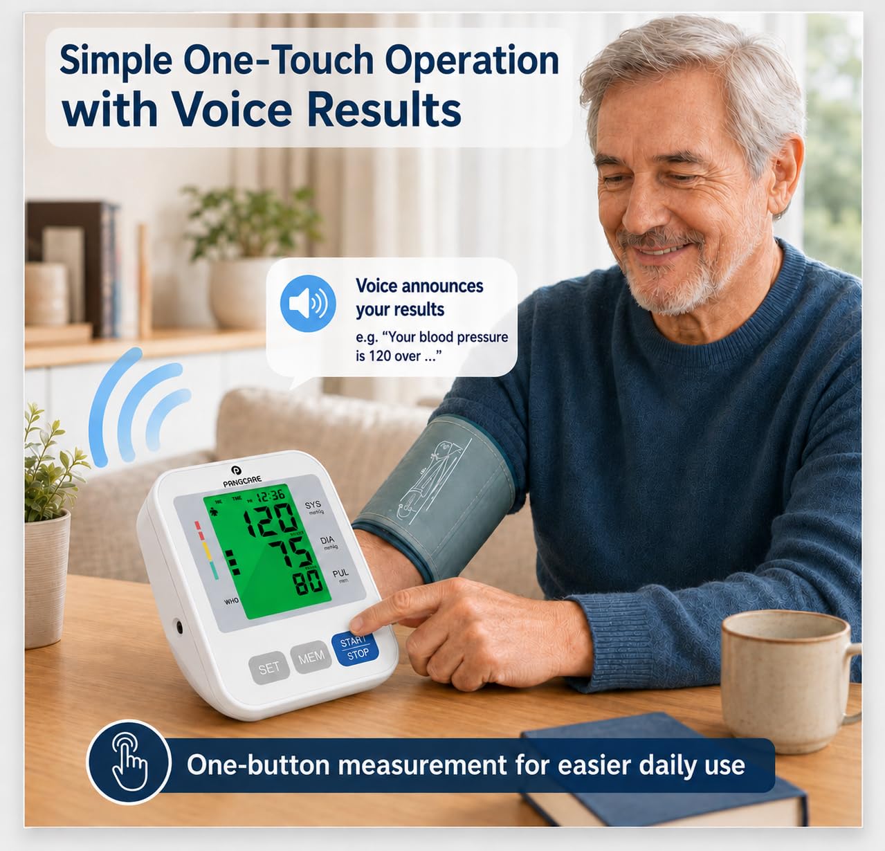 Monitor de presión arterial de brazo eléctrico, dispositivo automático de presión arterial para el hogar, color gris