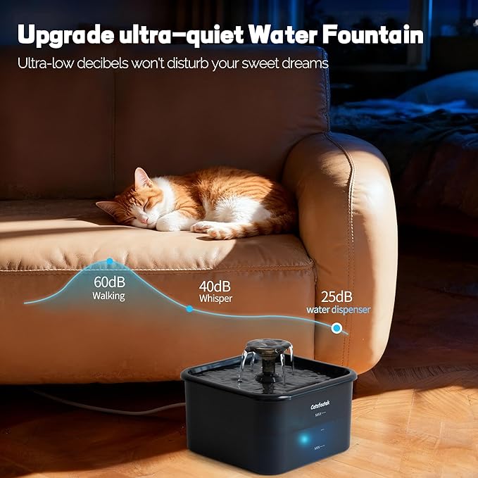 Fuente de Agua Automática para Gatos Catsfoutek 2.2L, Negro miniatura 3
