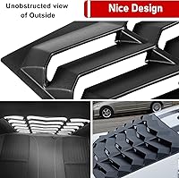 Vista 4 de Rejillas para ventana trasera para Chevrolet Chevy Camaro 2010 2011 2012 2013 2014 2015, parabrisas, estilo Lambo, mate negro, ABS, cubierta parasol