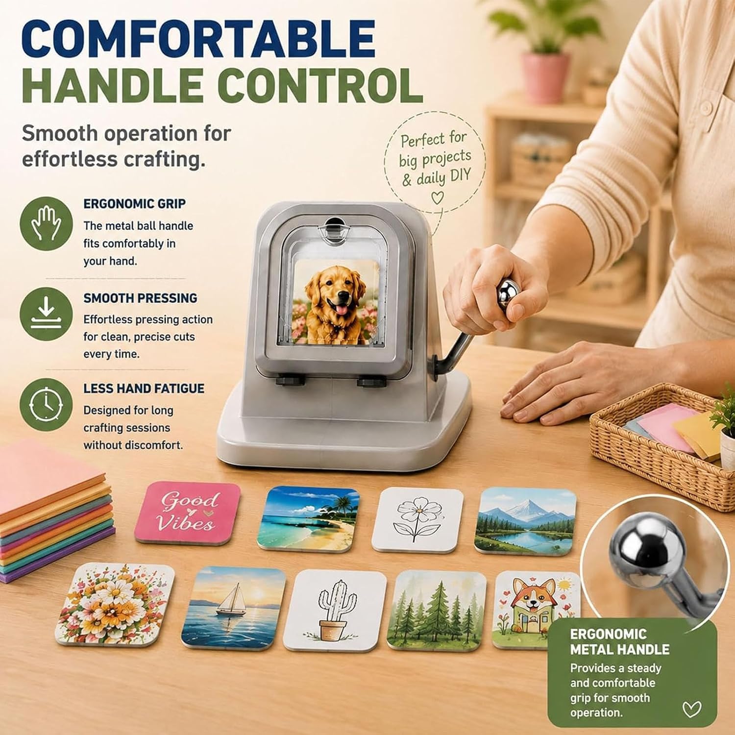 Taglierina Per Magneti Da 2 X 2 Pollici, Strumento Di Perforazione Quadrato Da 61 X 61 Mm Per Magneti Da 50 X 50 Mm, Compatibile Con Carta Fotografica E Cartoncino.