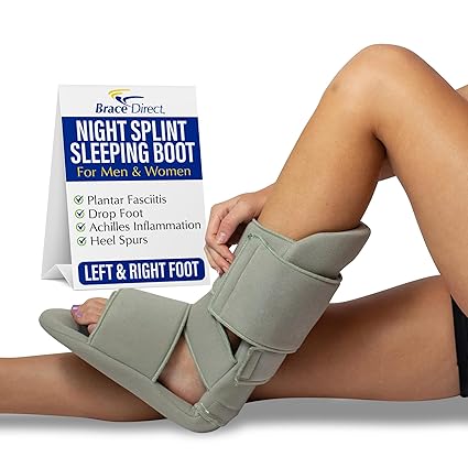 Brace Direct Padded Night Splint 90 Degree Sleeping Boot - Immobilizing Stretching Support for Plantar Fasciitis, Drop Foot, Achilles Tendonitis, Heel Spurs, Large (US Shoe Men 10.5-12.5 / Women