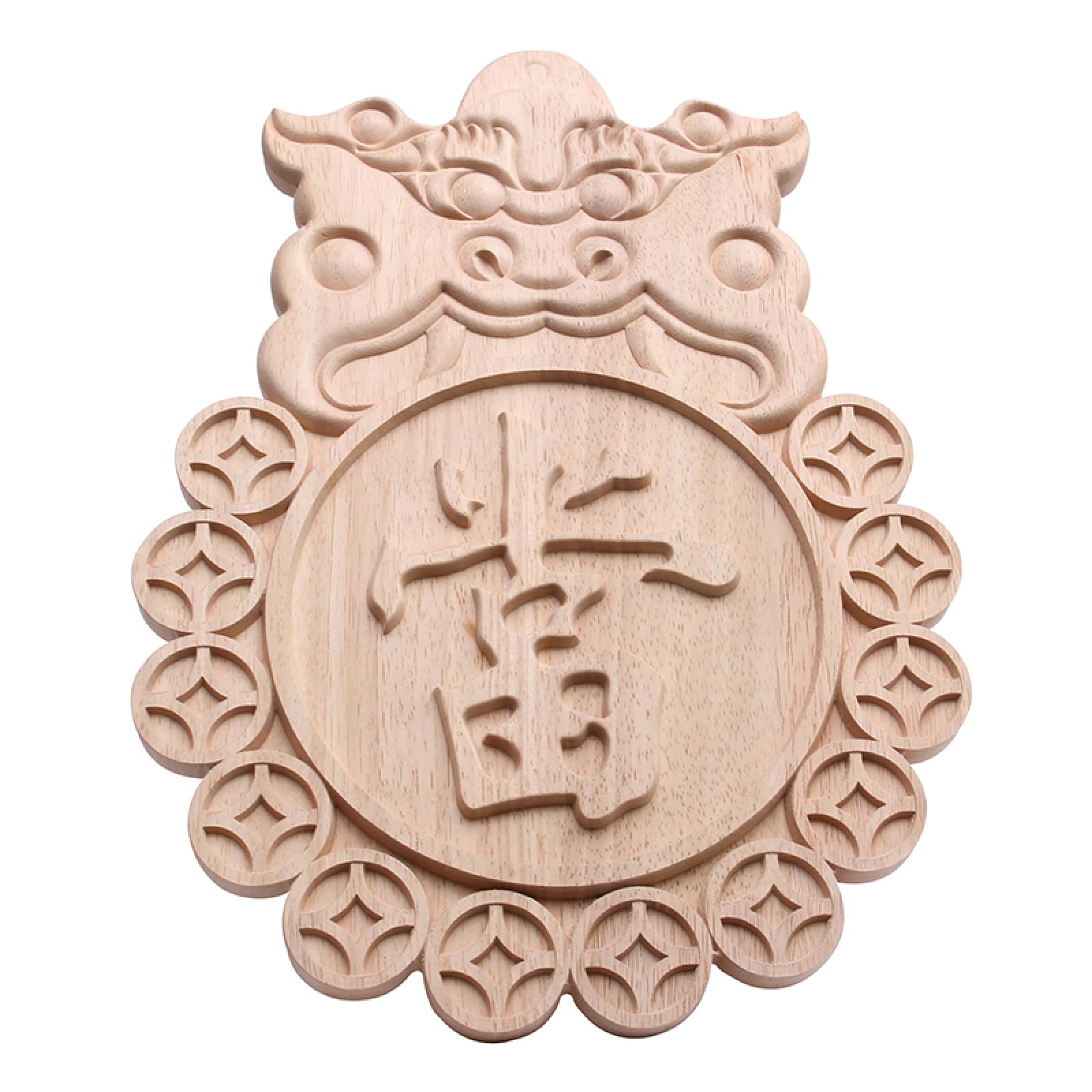 Lot de 4 appliques d'angle en bois d'hévéa sculpté pour meubles en forme de fleur non peintes (20,3 x 20,3 cm