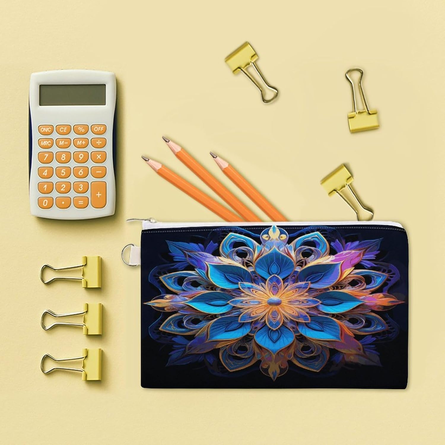 Rectangle Mandala Coin Purse Mini Coin Pocket Pouch Change Holder for Men Women Portable Change Wallet