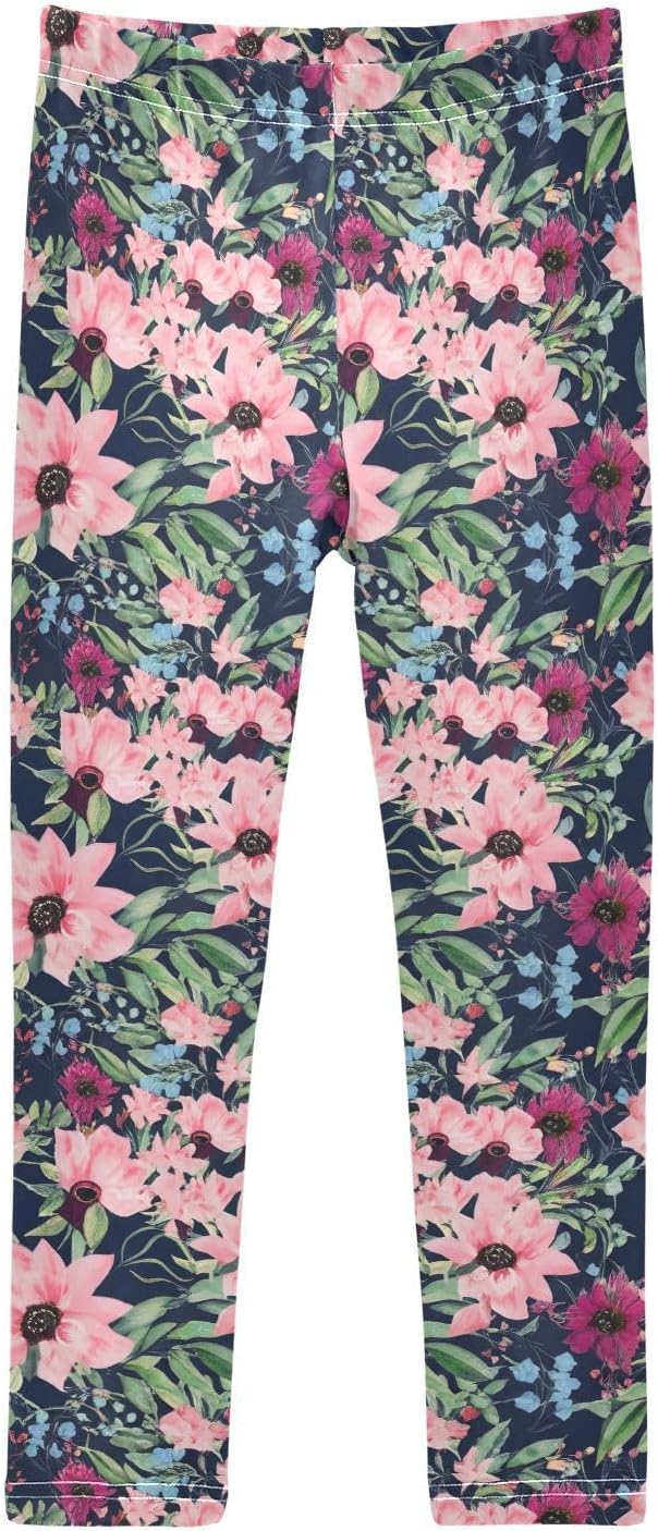 Girls Activewear Leggings Floral Harmony Navy