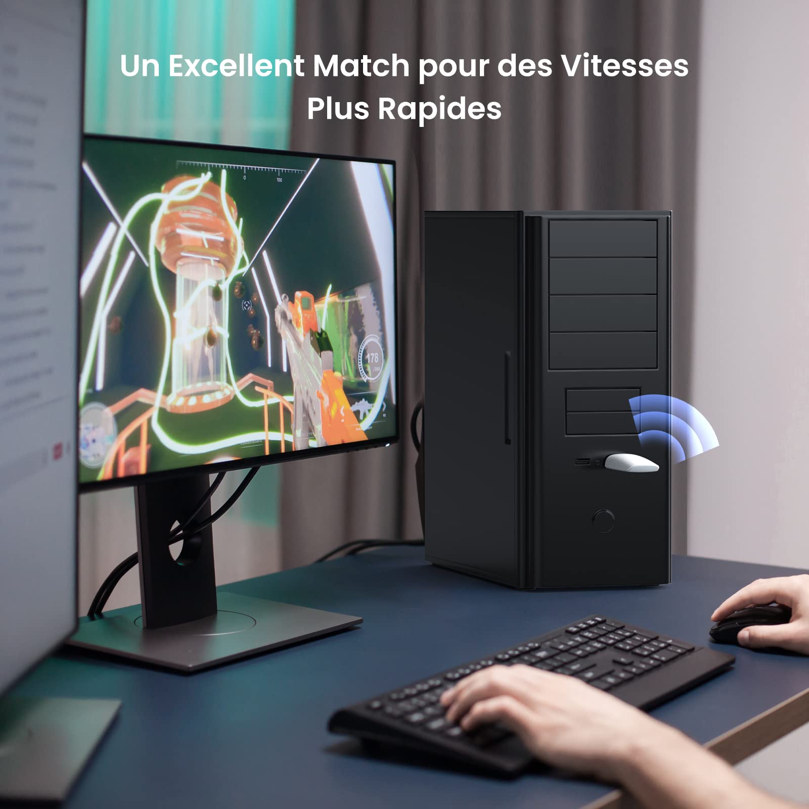 Tenda AX1800 Clé WiFi, Adaptateur USB 3.0 Wi-FI, Dongle WiFi, USB 3.0 Double Bande, MU-MIMO, 1800Mbps pour PC/Desktop/Laptop, Compatible avec Windows 11/10, Blanc (U18)
