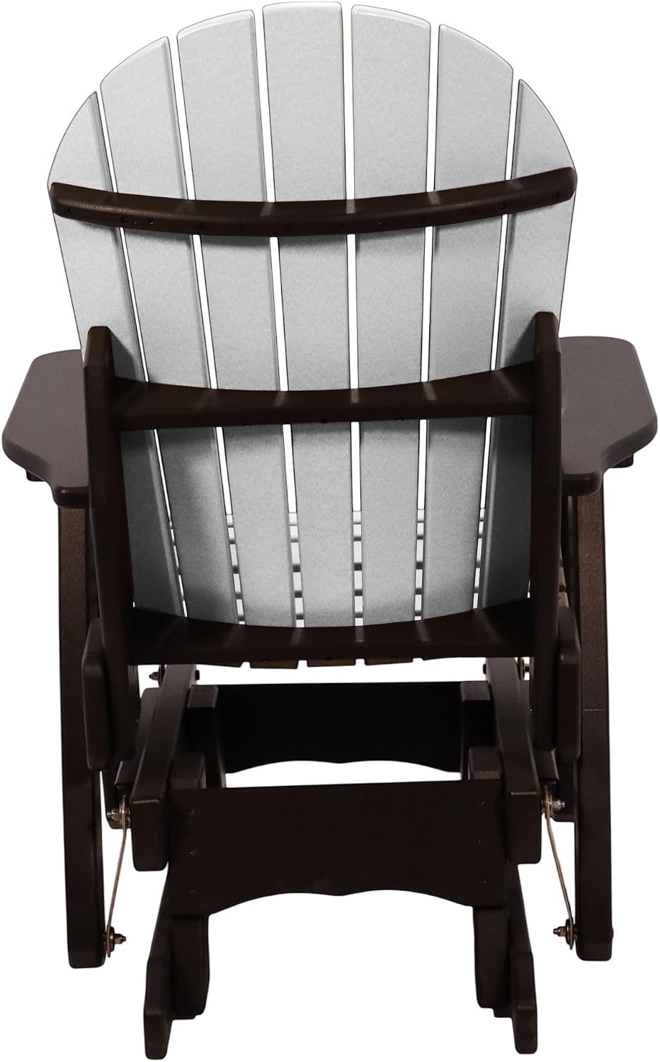 2FT White Adirondack Glider Chair, Amish-Made All-Weather Poly Lumber Outdoor Glider, Stainless Steel Hardware, Made in USA Smooth, Silent Comfort
